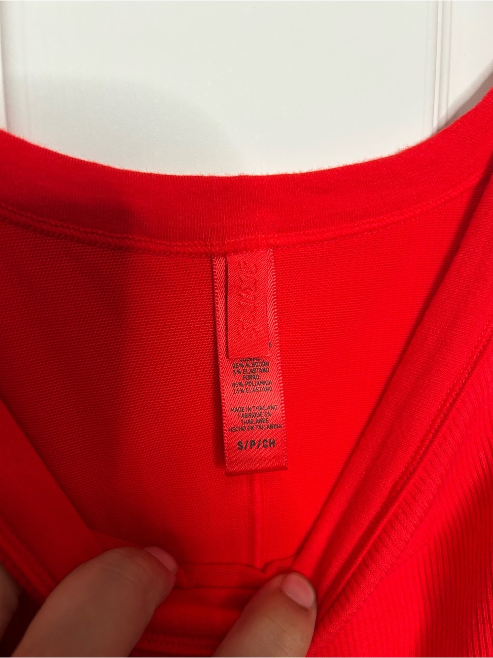 SKIMS Red Ribbed Tank Romper Shorts Bodysuit Size S - Picture 4 of 9